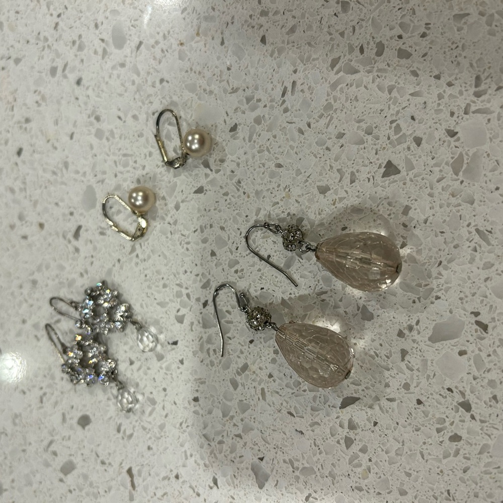 Set of 3 Silver Earrings